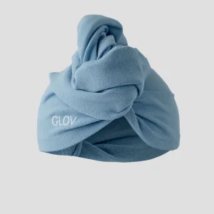 Turbante de cabelo azul para reduzir o tempo de secagem para todos os tipos de cabelo Hair Wrap Glov