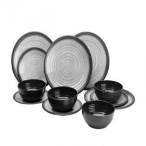 Conj Louça 16 peças Granite Grey Melamina