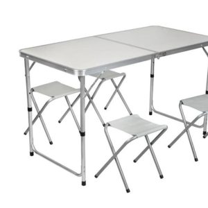 Mesa Alumínio com 4 bancos