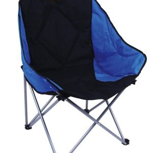 Cadeira dobrável BARROSA, preto/azul, estrutura: aço, até 120kg