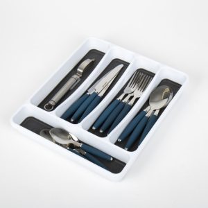Bandeja para talheres plástico branco 33 x 29 x 4 cm - 4 compartimentos antiderrapante 922589